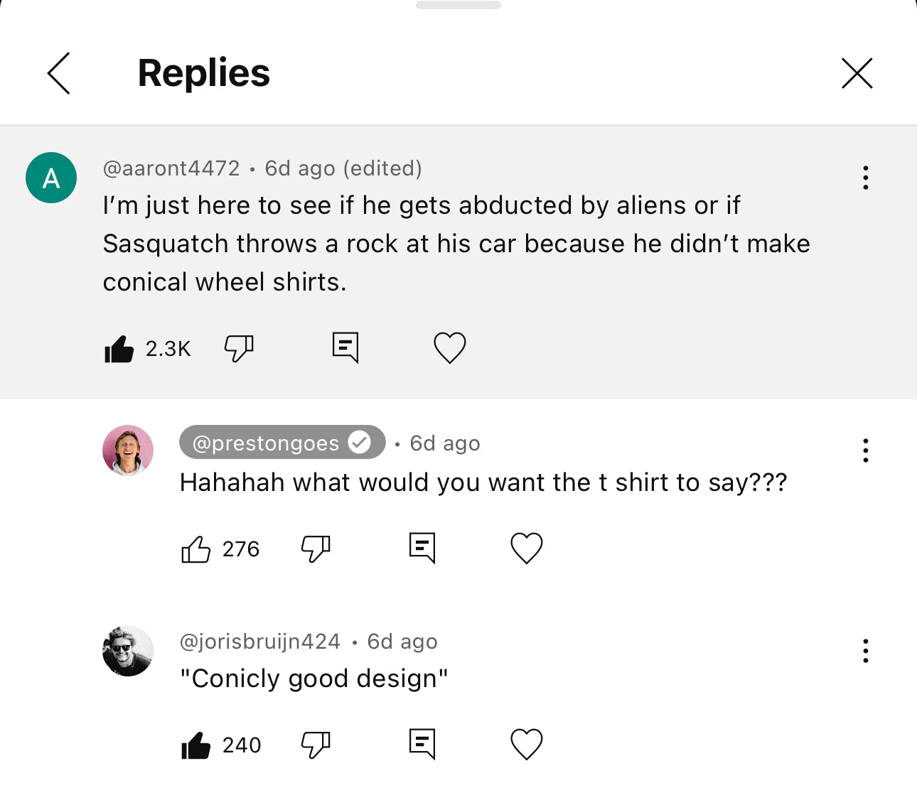 the conical wheel t-shirt